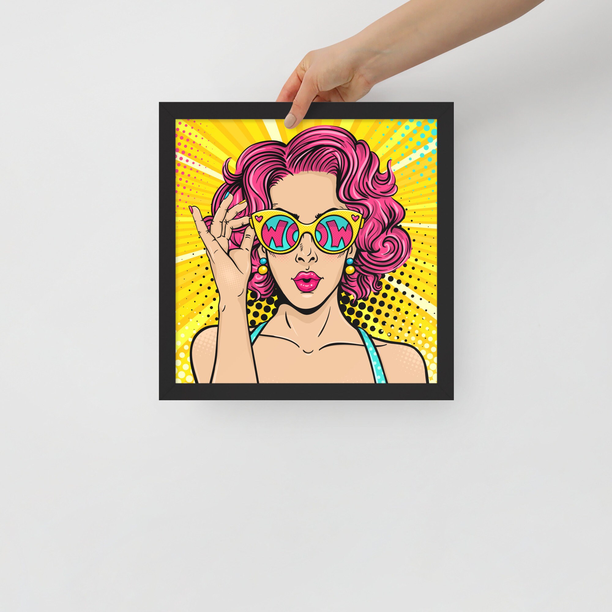 WOW GIRL Pop Art Wall Art Framed Poster Roy Lichtenstein Pop Art