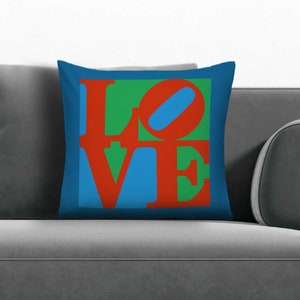 Liefdeskussen Pop Art Liefdesdecoraties Decoratief kussen Robert Indiana Pop Art Decor Vintage Decor Vintage decoraties afbeelding 3