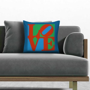 Liefdeskussen Pop Art Liefdesdecoraties Decoratief kussen Robert Indiana Pop Art Decor Vintage Decor Vintage decoraties afbeelding 6