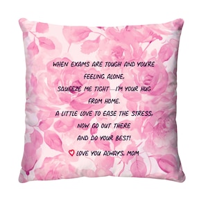Hugs From Home Pillow Cover Dorm Decor Going Away Gift Dorm Room Pillow Cover College Dorm Decor For College Girls Dorm Pillow Cover Decor