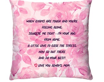 Hugs From Home Pillow Cover Dorm Decor Going Away Gift Dorm Room Pillow Cover College Dorm Decor For College Girls Dorm Pillow Cover Decor