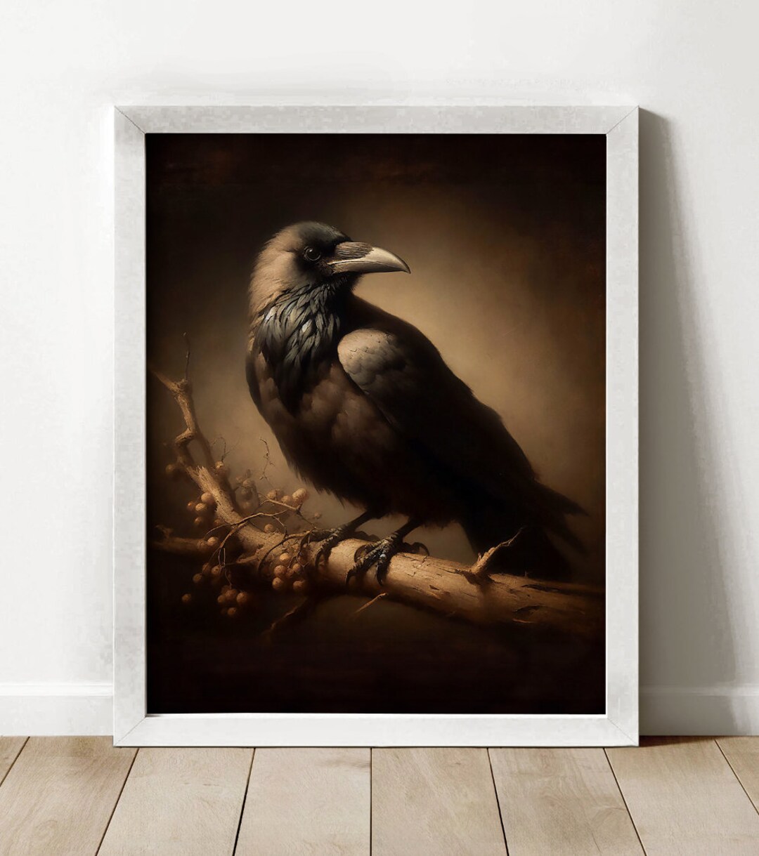 Dark Academia Raven Wall Art Raven Art Digital Download Vintage Wall ...