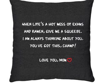 Hugs From Home Pillow Cover Dorm Decor Going Away Gift Dorm Room Pillow Cover College Dorm Gift For Son