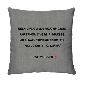 Hugs From Home Pillow Cover Dorm Decor Going Away Gift Dorm Room Pillow Cover College Dorm Gift For Son Quote Pillow Cover for Dorm Decor