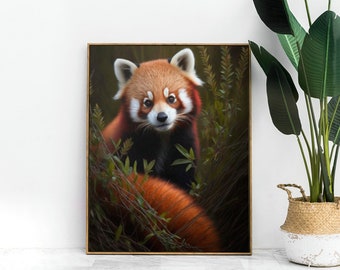Red Panda poster Animal poster Eastern Poster Printable digital art Wall decor Gift Decoration