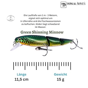 Personalized lure for anglers Men Premium fishing lures for all anglers Wobbler fishing lure dad brother grandpa friend birthday Green Shinning Minno