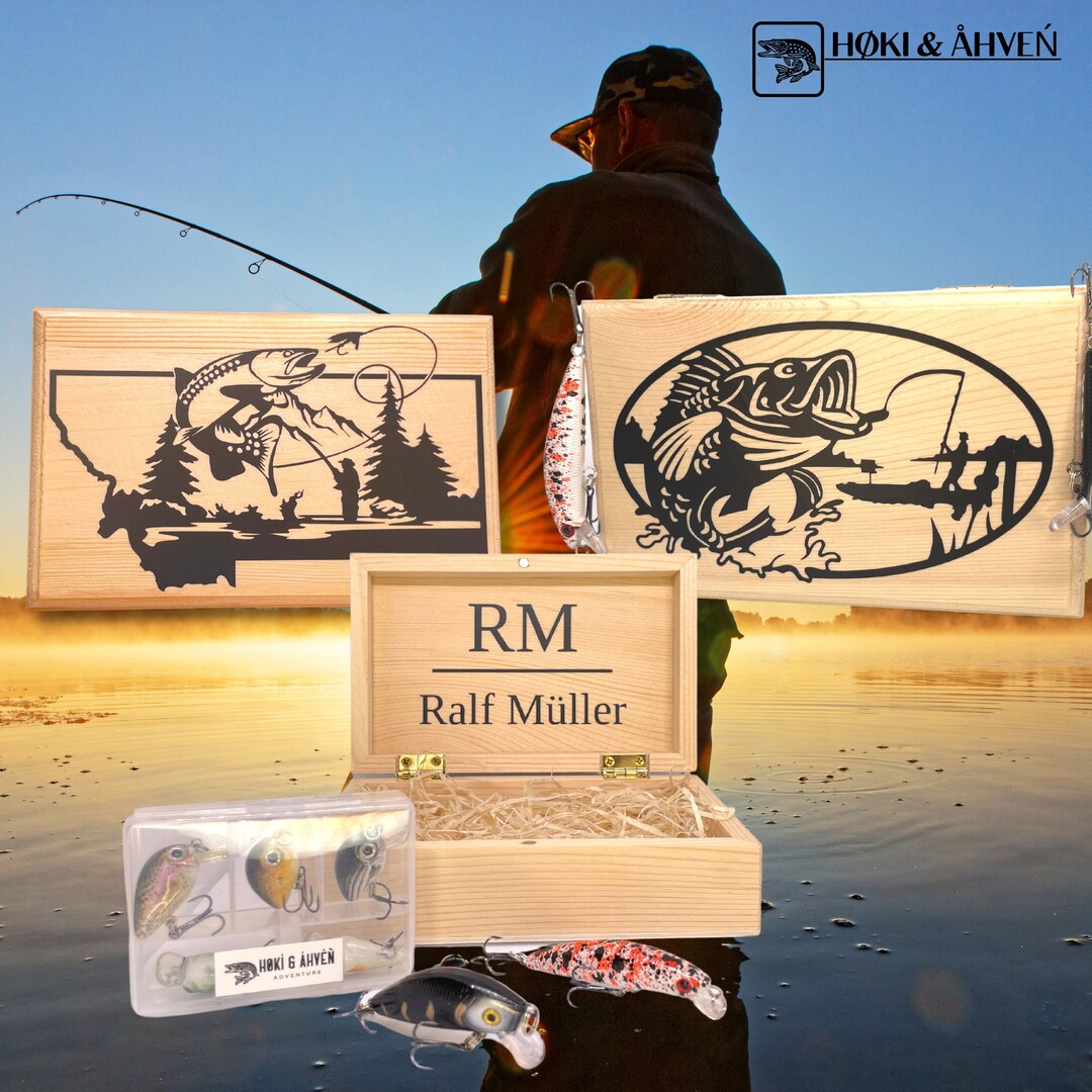 Personalized Gift for Anglers Incl. 5 Baits Wobbler Bait for All Anglers Grandpa Dad Brother