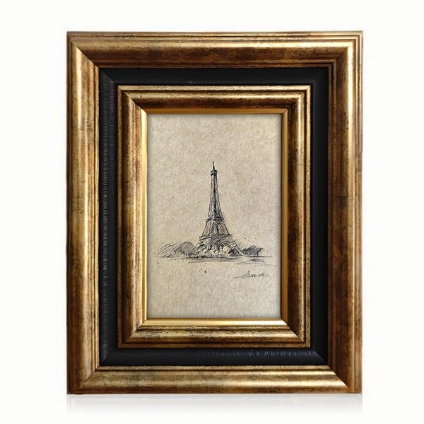 Eiffelturm Kohlezeichnung: Handgemachtes Vintage Paris Kunstwerk