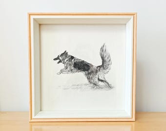 Custom Charcoal Pet Portrait: Dog Memorial Sketch from Photo