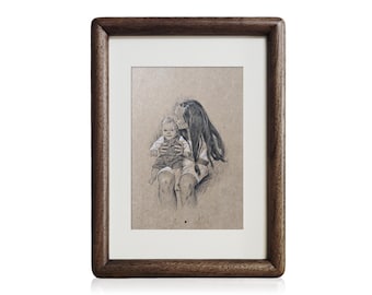 Custom Hand-Drawn Family Sketch Portrait | Mother's Day Heirloom Art