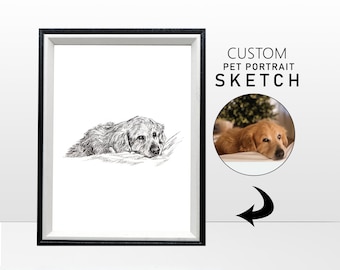 Custom Charcoal Pet Portrait Sketch: Dog Memorial Gift