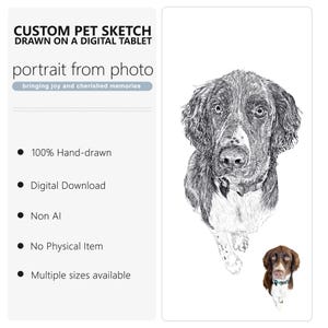 Custom Charcoal Pet Portrait Sketch: Dog Memorial Gift Digital File