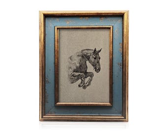 Custom Horse Portrait Sketch, Hand-Drawn Pencil Pet Artwork