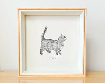 Handgezeichnetes Tierportrait: Individuelles Hunde- oder Katzenmotiv, Haustierportrait