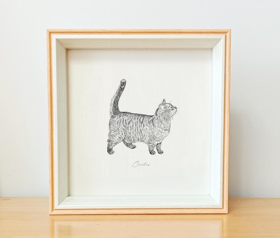 Hand-Drawn Pet Portrait: Custom Dog or Cat Sketch, Pet Memorial Gift
