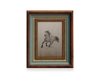 Hand-Drawn Vintage Horse Sketch - Equestrian Decor | Western Cowboy Handmade Wall Art