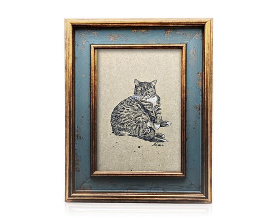 Hand-Drawn Charcoal Cat Portrait from Photo • Personalized Pet Sketch • Custom Memorial / Keepsake Gift