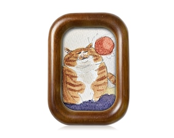 Custom Funny Pet Portrait Watercolor | Hand Drawn Cat Dog Art, Personalized Pet Drawing, Fridge Magnet Home Decor Memorial Gift