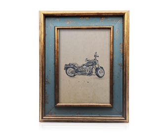Custom Motorcycle Sketch | Hand-Drawn Pencil Art, Personalized Biker Gift