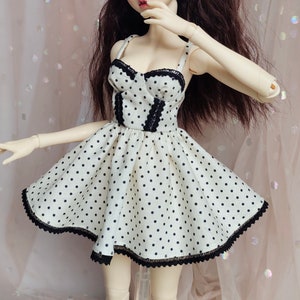 MSD BJD 1/4 Polkadot mini Dress ,  Clothes for 1/4 BJD, Dress  for Minifee