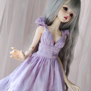 Vestido MSD Ropa BJD 1/4 Vestido lavanda , Ropa para 1/4 BJD Ropa de verano lavanda para Msd