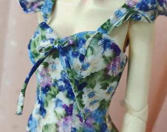 Vestido floral hecho a mano para muñeca MSD BJD, Minifee, 1/4