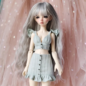 1/4 BJD Clothes Msd Crop Top and Ruffle Skirt,  Msd Casual Clothes ,  Clothes for 1/4 BJD Outfit for Minifee