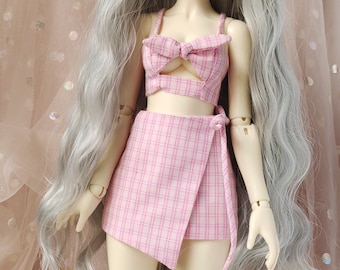 Ropa BJD 1/4 hecha a mano: Conjunto de top y falda MSD