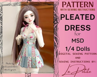 MSD 1/4 Doll Pleated Dress Sewing Pattern (PDF Download)