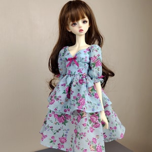 MSD BJD 1/4 Floral Dress ,  Clothes for 1/4 BJD,  Dress for Minifee