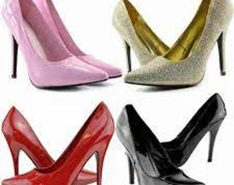 Women Mens Drag Queen Crossdresser High Heel Platform Pointy Toe Court Shoe Large Size UK 9-12