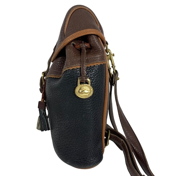 Dooney‎ & Bourke Vintage Black Leather Tassel Mini Backpack Made in USA Brass VTG 90s Dooney Bourke All-weather Leather Teton Tassel Mini  main image 2