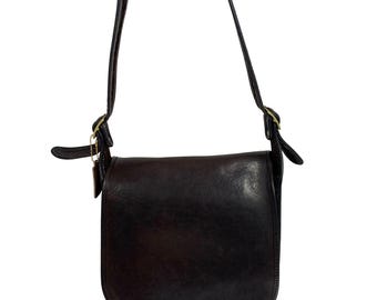 Vintage Coach NYC Classic Shoulder Bag 9170 Mocha Brown Pre 94 + Hang Tag Charm