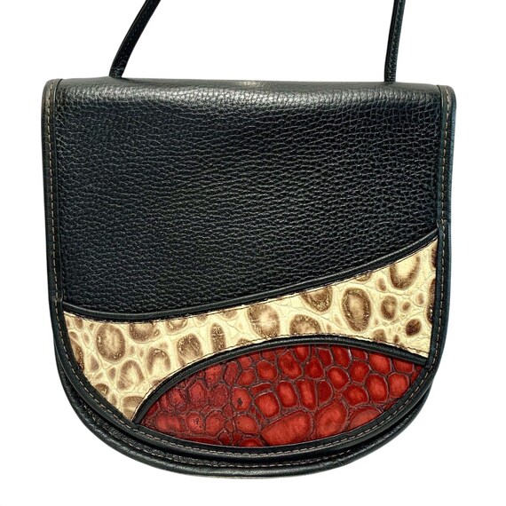 Patchwork Leather Retro 90’s Crossbody Boho Bag P… - image 1