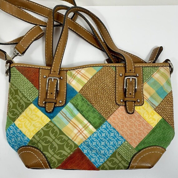 FOSSIL Key Multi-Color Argyle Patchwork Leather C… - image 6