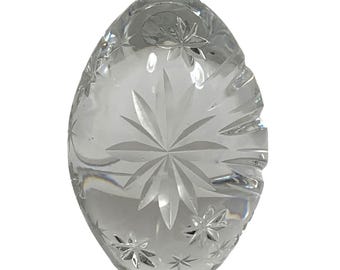 Y2K Handmade Sullivans 24% PBO Polish Crystal Egg Paperweight Starburst Design