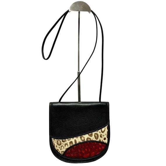 Patchwork Leather Retro 90’s Crossbody Boho Bag P… - image 2