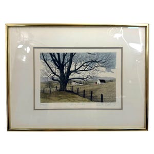 Rolling Fields Hand-colored Etching by Carol Collette Signed Framed COA  219/400