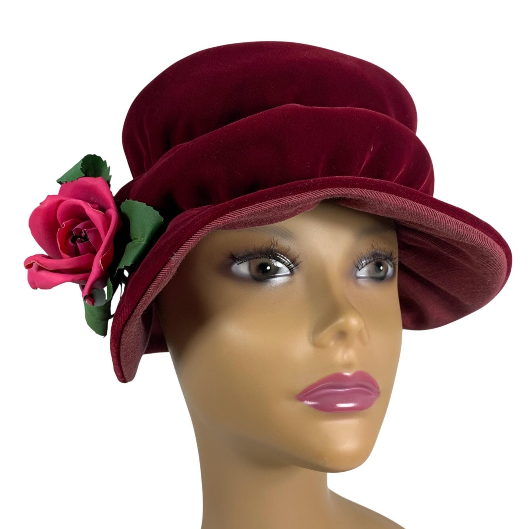 Burgundy Cloche Hat - Etsy display picture 2
