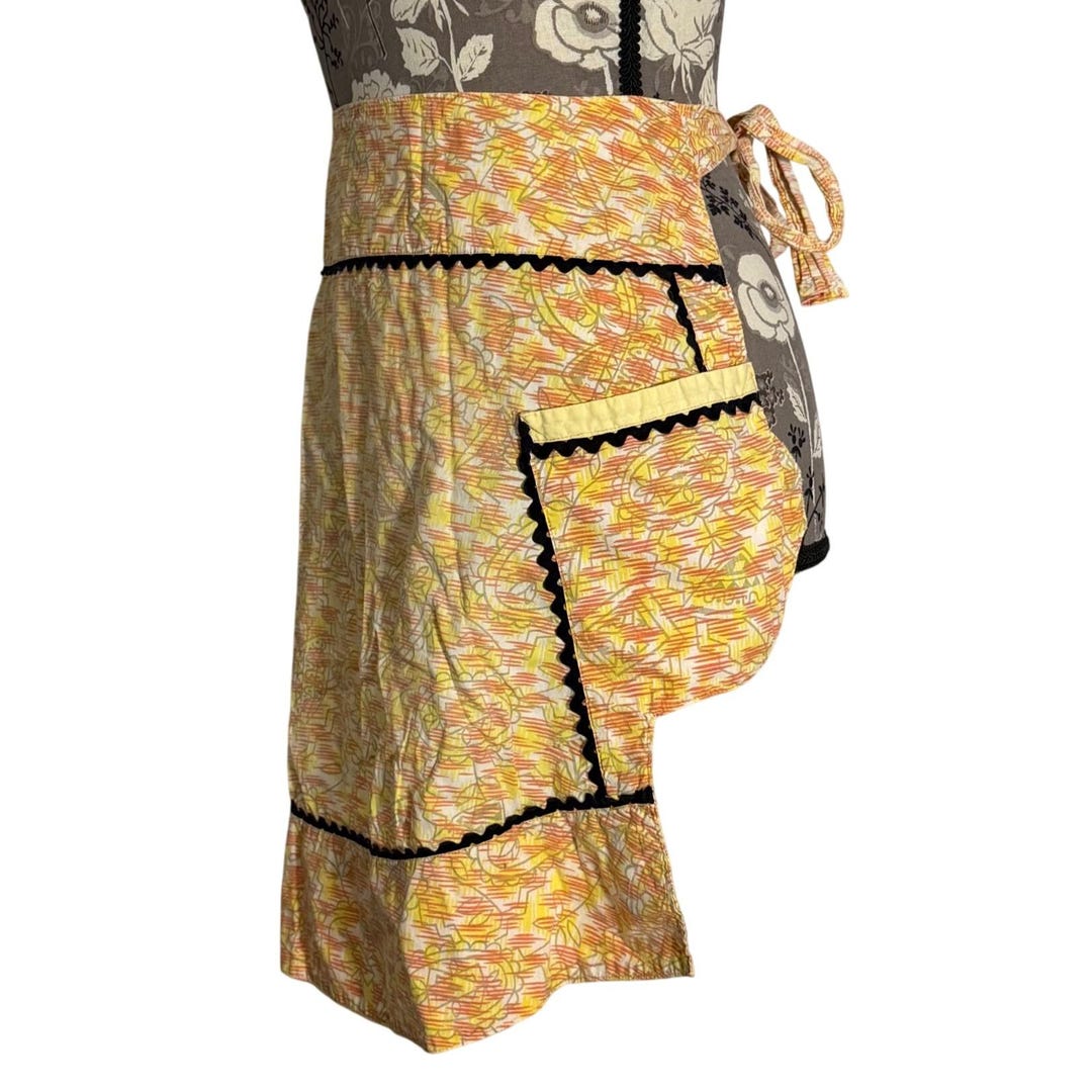Rockabilly Ric Rac VTG Short Dutch Half Apron Cafe/kitchen Ric-rac Trim Retro Rockabilly ...