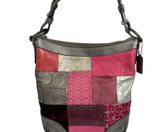 ショルダーバッグ Coach Shoulder Bag Patchwork Signature Coach Signature Patchwork Crossbody Leather Bag - Brown With Gold