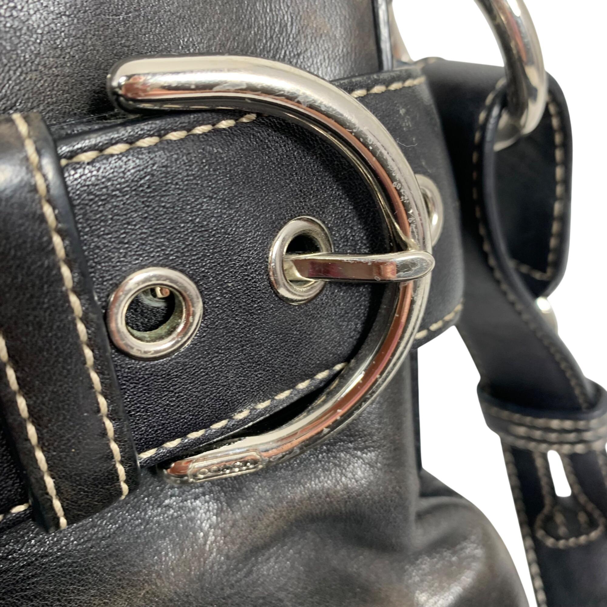 Y2K COACH 1452 Soho Black Leather Convertible Buckle Crossbody 