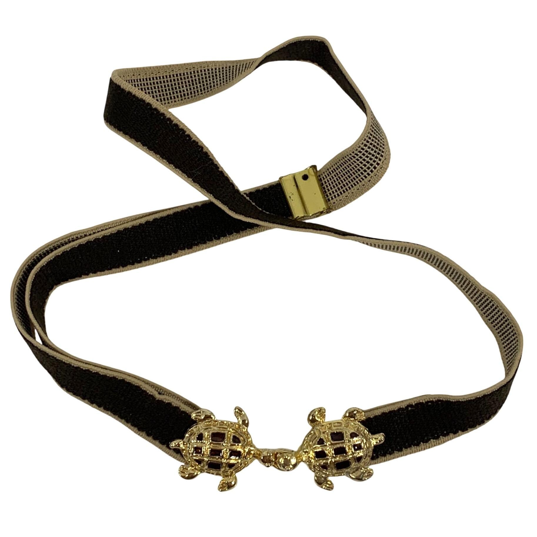 Vintage turtles belt and belt clip Buckle brass belt extends its small to medium Turtle Leather Belt | Brass Turtle — Wenche Lyche main image 2