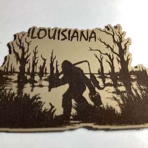Louisiana Swamp, Bigfoot / Sasquatch konstläder Stryk-på-lapp