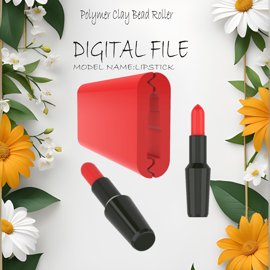Polymer Clay LIPSTICK Shape Bead Roller Digital File for Etsy