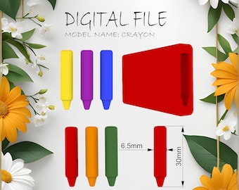 Polymer Clay CRAYON Shape Bead Roller | Digital File for Bead Roller | STL file for 3D Printing | Model Name: Crayon