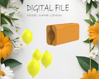 Lemon Polymer Clay Bead Roller: 3D Printing STL File (Digital Download)