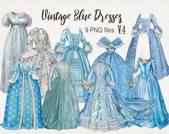 Vintage Blue Dresses Clipart. DIGITAL DOWNLOAD. Antique Fashion Watercolor Illustrations. PNG. Victorian Old Dress. Scrapbook, Junk Journal - Etsy Vintage Blue Dresses Clipart. DIGITAL DOWNLOAD. Antique Fashion Watercolor Illustrations. PNG. Victorian Old Dress. Scrapbook, Junk Journal - Etsy
