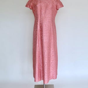 Vintage Jacquard Short Sleeve Cocktail Midi Dress- Size 8