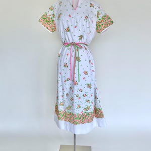 Vintage Vested Gentress Floral Short Sleeve Dress - Size 8